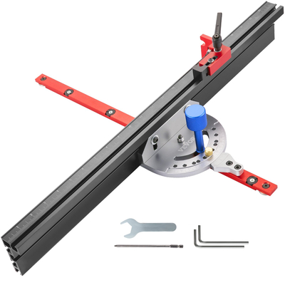 VEVOR Miter Gauge, επιτραπέζιο πριόνι 18&quot;, φράχτη ακριβείας με ζυγαριά σήμανσης λέιζερ, έλκηθρο επιτραπέζιου πριονιού αλουμινίου με άκρα με γωνία 60 μοιρών για μέγιστη στήριξη αποθέματος και επαναλαμβανόμενη κοπή Flip Stop