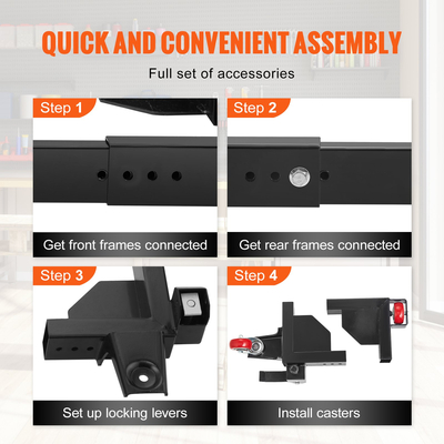 Κινητή βάση VEVOR, χωρητικότητα 1500 λίβρες, Ρυθμιζόμενη από 20,7&quot; x 23,7&quot; έως 28&quot; x 33,5&quot;, Βάση κινητής βάσης γενικής χρήσης βαρέως τύπου με περιστρεφόμενους τροχούς, για εξοπλισμό επεξεργασίας ξύλου, πριονοκορδέλα, ηλεκτρικά εργαλεία, μηχανήματα