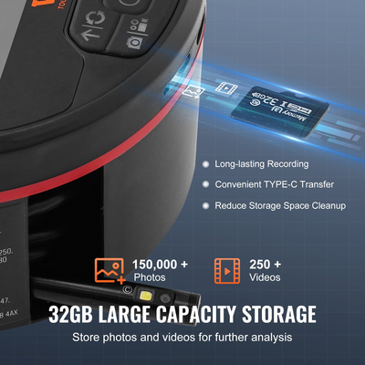 VEVOR Borescope κάμερα ενδοσκοπίου τριπλού φακού με οθόνη IPS 4,3&quot; 8 + 2 φώτα