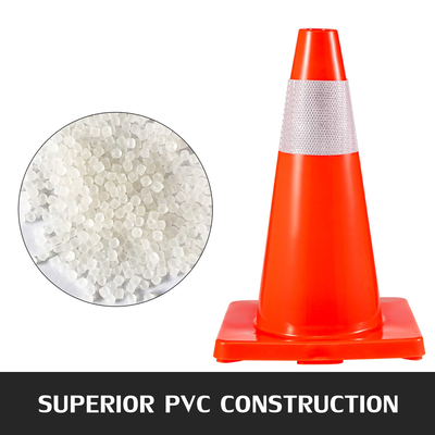 VEVOR 20Pack 18\&quot; Traffic Cones, Safety Road Parking Cones Βάση PVC, Πορτοκαλί κώνος κυκλοφορίας με αντανακλαστικά κολάρα, Κώνοι κατασκευών κινδύνου για στάθμευση στο σπίτι