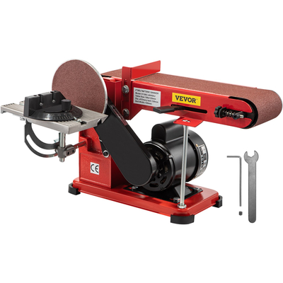 VEVOR Belt Sander 4&quot; x 36&quot;, Disc Combo Sander 6&quot; Ηλεκτρικό ρυθμιζόμενο τριβείο πάγκου 375W Grinder Πάγκος λείανσης με 4 λαστιχένια μαξιλαράκια ποδιών
