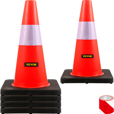 VEVOR Safety Cones Traffic Cones 18&quot; Orange Reflective Collars Road Cones 5 τμχ