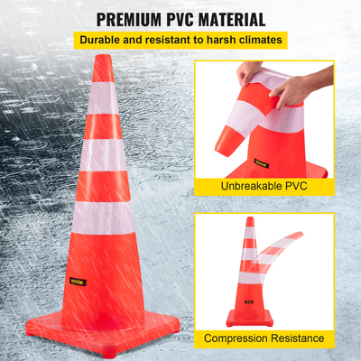 VEVOR Safety Cones Κώνοι κυκλοφορίας 6 x 36&quot; Πορτοκαλί αντανακλαστικοί κώνοι δρόμου