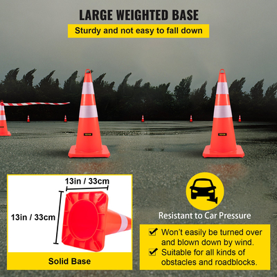 VEVOR Safety Cones Κώνοι κυκλοφορίας 12 x 28&quot; Πορτοκαλί ανακλαστικοί κώνοι δρόμου