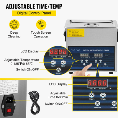 VEVOR 6L Ultrasonic Cleaner Μηχάνημα καθαρισμού υπερήχων διπλής συχνότητας με θερμαντήρα Καθαριστικό κοσμημάτων για ανταλλακτικά Κοσμήματα δαχτυλίδι γυαλιών οδοντοστοιχίας Record Circuit Board 28/40KHz
