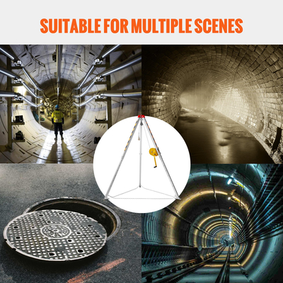 Κιτ τριπόδου VEVOR Confined Space, Βαρούλκο 1800 lbs, Πόδια περιορισμένου χώρου 7&#039; και καλώδιο 98&#039;, Τρίποδα περιορισμένου χώρου διάσωσης 32,8&#039; προστασίας από πτώση, λουρί, τσάντα αποθήκευσης για παραδοσιακούς περιορισμένους χώρους