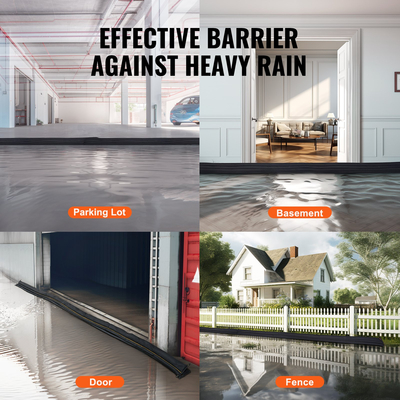 VEVOR Flood Barriers, Water Flood Dam 8 Pack, Water Barriers for Flooding, Water Activated Flood Barriers for Home, Doorway, Driveway (17FT x 6in)