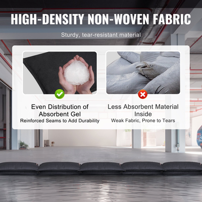 VEVOR Flood Barriers, Water Flood Dam 6 Pack, Water Barriers for Flooding, Water Activated Flood Barriers for Home, Doorway, Driveway (2FT x 1in)