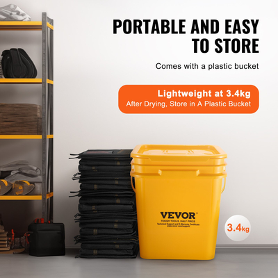 VEVOR Flood Barriers, Water Flood Dam Bag 10 Pack, Water Barriers for Flood Barriers with Plastic Bucket, Water Activated Flood Barriers for Home, Doorway, Driveway (5FT x 6in)