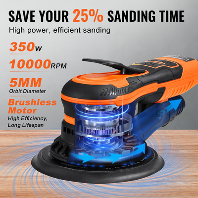 VEVOR Random Orbital Sander 5 &amp; 6-inch Brushless Orbital Sander Sander 10000 PRM