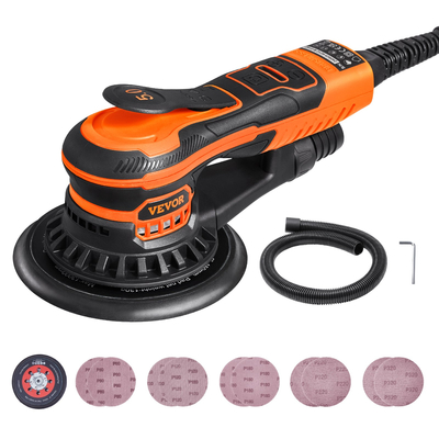 VEVOR Random Orbital Sander 6&#039;&#039; Palm Sander 10 PCS Sandpapers 6 Variable Speed