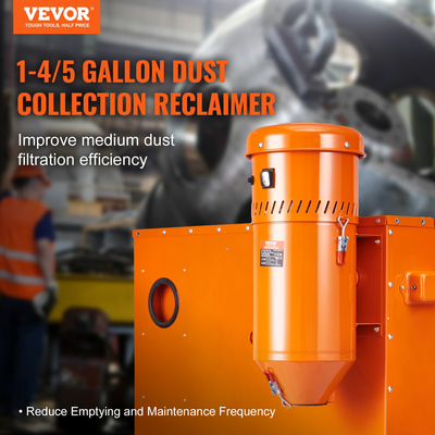 Σύστημα συλλογής σκόνης VEVOR: 1450W Dust Collector Media Reclaimer με χωρητικότητα 1,8 γαλονιού - Universal Fit για ντουλάπια Sandblaster και Media Blaster
