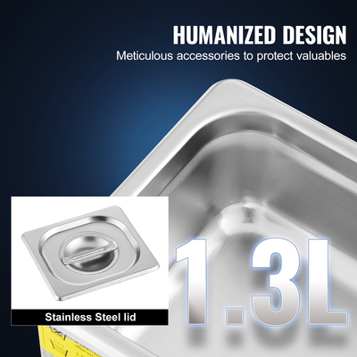 Μηχάνημα καθαρισμού υπερήχων VEVOR 1.3L Μηχάνημα καθαρισμού υπερήχων από ανοξείδωτο χάλυβα Ψηφιακός θερμαντήρας χρονοδιακόπτης Καθαρισμός κοσμημάτων για επαγγελματική προσωπική οικιακή χρήση (1,3 λίτρο)