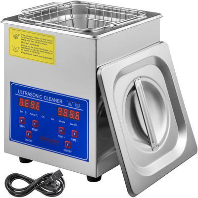 VEVOR 2L Ultrasonic Cleaner από ανοξείδωτο χάλυβα Ultrasonic Cleaner Ψηφιακός θερμαντήρας Timer Καθαρισμός κοσμημάτων για επαγγελματική και προσωπική οικιακή χρήση (2L)