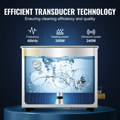 VEVOR 10L Μηχάνημα καθαρισμού υπερήχων από ανοξείδωτο ατσάλι Μηχάνημα καθαρισμού υπερήχων Ψηφιακός θερμαντήρας χρονοδιακόπτης Καθαρισμός κοσμημάτων για επαγγελματική προσωπική οικιακή χρήση (10L)