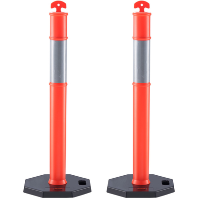 VEVOR Traffic Delineator Post Cones, 2 Pack, Traffic Safety Delineator Barrier with 16,93 x 16,93 in Rubber Base, for Traffic Control Προειδοποίηση Εξωτερική εσωτερική χρήση Χώρος στάθμευσης Κατασκευή Προσοχή Δρόμοι