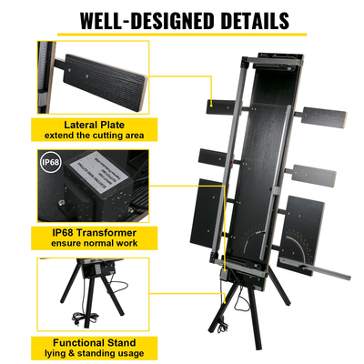 Μηχάνημα κοπής φελιζόλ VEVOR 42cm Μέγ. Πάχος κοπής Αφρολέξ 115cm Μέγ. Μήκος Hot Wire Foam Cutter 0-90° Styrofoam Cutter Έξι καλώδια θέρμανσης με πλαϊνή πλάκα βάσης για κοπή αφρού μαργαριταριού βαμβακιού
