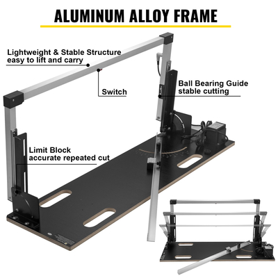 VEVOR Επιτραπέζιο μηχάνημα κοπής φελιζόλ 42 cm Μέγ. Πάχος κοπής Αφρώδες κόφτη 112 cm Μέγ. Μήκος κοπής Hot Wire Foam Cutter 0-90° Styrofoam Cutter με έξι καλώδια θέρμανσης για αφρούς κοπής Pearl Cotton