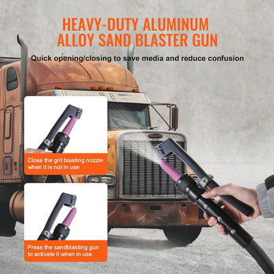 VEVOR 10 Gallon Heavy-Duty Sand Blaster 60-110 PSI με 2 ακροφύσια &amp; σωλήνα 7,5 ποδιών