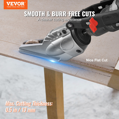 Εξάρτημα τρυπανιού κοπής σανίδων VEVOR, Εξάρτημα ψαλιδιού σανίδας με περιστρεφόμενη κεφαλή 360 μοιρών, για μέγ. 0,5&quot; Fiber Cement και 0,47&quot; γυψοσανίδα, Εφαρμόζεται με τα περισσότερα ηλεκτρικά τρυπάνια 1500-3000 RPM
