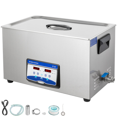 VEVOR Ultrasonic Cleaner 30L Jewelry Cleaner Υπερηχητικό μηχάνημα καθαρισμού Ψηφιακό υπερήχων εξαρτημάτων Cleaner Heater Timer Jewelry Cleaning Kit Industrial Sonic Cleaner for Jewelry Ring Dental Glass