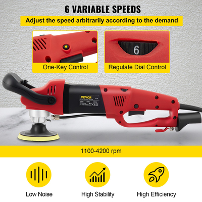 Μύλος υγρού στίλβωσης VEVOR, Διαμάντια στίλβωσης μεταβλητής ταχύτητας 4&quot; &amp; 5&quot;, Μηχάνημα λείανσης με προσαρμογέα σωλήνων νερού 78,7&quot; &amp; ασπίδα εκτόξευσης, Ηλεκτρονική πέτρα από σκυρόδεμα για πάγκο δαπέδου τίτλου CE