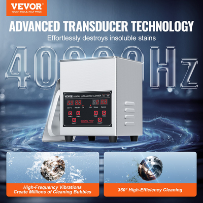 VEVOR 1.3L Ultrasonic Cleaner 50W Μηχάνημα καθαρισμού Χρονοδιακόπτης Καλάθι &amp; Θερμαντήρας 40kHz