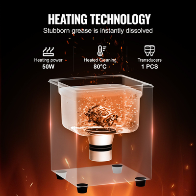 VEVOR 1.3L Ultrasonic Cleaner 50W Μηχάνημα καθαρισμού Χρονοδιακόπτης Καλάθι &amp; Θερμαντήρας 40kHz