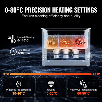 VEVOR 15L Ultrasonic Cleaner με Heater Timer &amp; Basket Digital Sonic Machine