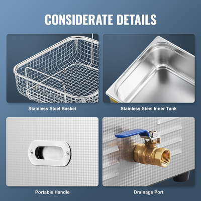 VEVOR 15L Ultrasonic Cleaner με Heater Timer &amp; Basket Digital Sonic Machine