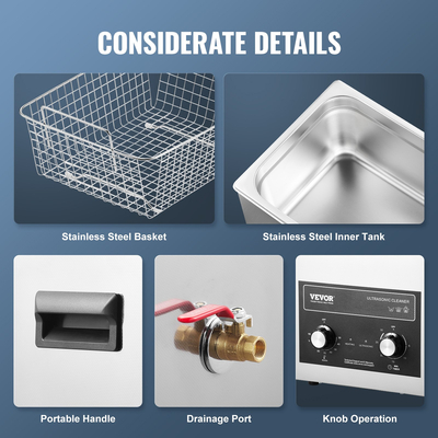 VEVOR 10L Ultrasonic Cleaner με Heater Timer &amp; Basket Digital Sonic Machine