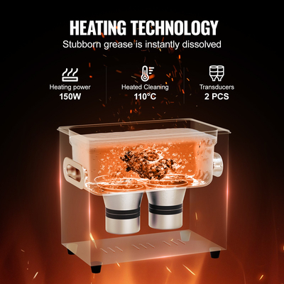 VEVOR 3L Ultrasonic Cleaner με Heater Timer &amp; Basket Digital Sonic Machine