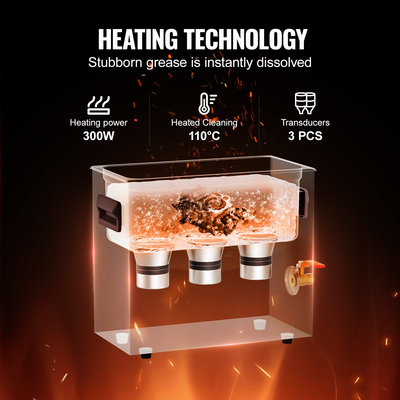 VEVOR 6L Ultrasonic Cleaner με Heater Timer &amp; Basket Digital Sonic Machine