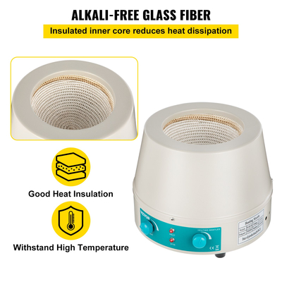 VEVOR 1000ml Μαγνητικός Αναδευτήρας Θερμαντικός Μανδύας 350W Θερμαντικός Αναδευτήρας Ψηφιακή οθόνη για στρογγυλή φιάλη