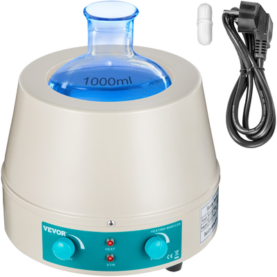 VEVOR 1000ml Μαγνητικός Αναδευτήρας Θερμαντικός Μανδύας 350W Θερμαντικός Αναδευτήρας Ψηφιακή οθόνη για στρογγυλή φιάλη