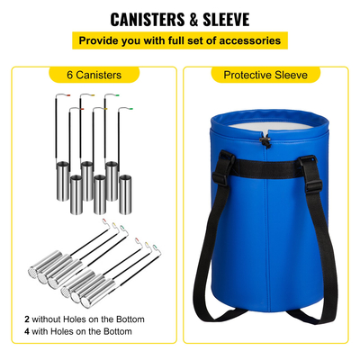 VEVOR 20L Δοχείο υγρού αζώτου Κρυογονικό δοχείο LN2 Tank Dewar με ιμάντες 6τμχ Κάνιστρα για εργαστήριο