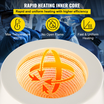 VEVOR 500ml Μαγνητικός Αναδευτήρας Θερμαντικός Μανδύας 250W Θερμαντικός Μανδύας Ψηφιακός Αναδευτήρας για Στρογγυλό Κάτω Φιάλη