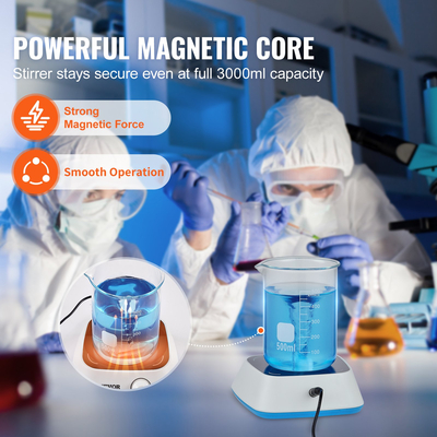 VEVOR Magnetic Stirrer Stir Plate Kit 0-2000 RPM Ρυθμιζόμενη ταχύτητα Max 3000mL