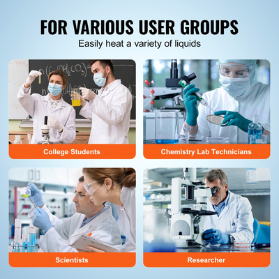 Μαγνητικός αναδευτήρας θερμής πλάκας VEVOR Max 716°F/380°C Αναδευτήρας θερμής πλάκας 0-2000 σ.α.λ.