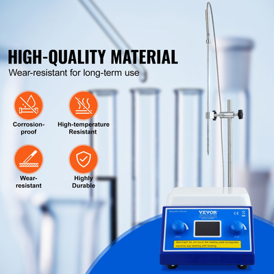 Μαγνητικός αναδευτήρας θερμής πλάκας VEVOR Max 572°F/300°C Αναδευτήρας θερμής πλάκας 0-2000 σ.α.λ.