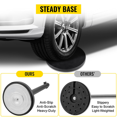 VEVOR Crowd Control Stanchion, Σετ 4 τεμαχίων Stanchion Set, Stanchion Set με 6,6 ft/2 m Μαύρη ανασυρόμενη ζώνη, μαύρο φράγμα ελέγχου πλήθους με σκυρόδεμα και μεταλλική βάση – Συναρμολόγηση Easy Connect