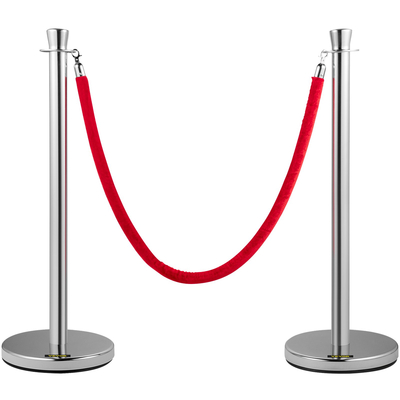 VEVOR Crowd Control Stanchion Stanchion Σετ 2 τεμαχίων με κόκκινο βελούδινο σχοινί