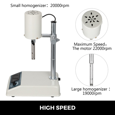 VEVOR 1000ml High Speed ​​Homogenizer 200W Adjustable FSH-2A Digital Dispaly Mechanical Homogenizer Disperser Homogenize Emulsifier Low Noise Laboratory Homogenizer for Emulsifyin