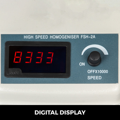 VEVOR 1000ml High Speed ​​Homogenizer 200W Adjustable FSH-2A Digital Dispaly Mechanical Homogenizer Disperser Homogenize Emulsifier Low Noise Laboratory Homogenizer for Emulsifyin