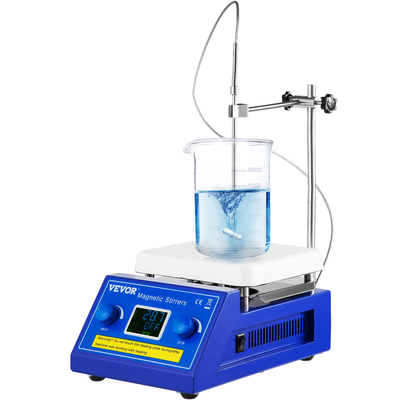 Μαγνητικός αναδευτήρας VEVOR Hotplate, ρυθμιζόμενη ταχύτητα 200-2000 rpm, χωρητικότητα ανάδευσης 5 λίτρων με οθόνη LED, μαγνητικός αναδευτήρας εργαστηρίου με μέγιστη θερμοκρασία θέρμανσης 608°F/320°C, περιλαμβάνεται βάση στήριξης, για ανάμιξη εργαστηρίου