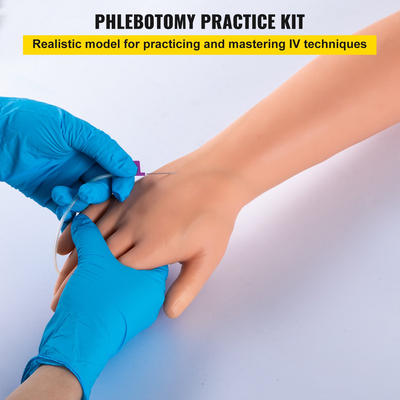 VEVOR Phlebotomy Practice Kit, IV Venipuncture Intravenous Training, High Simulation IV Practice Arm Kit with Carrying Bag, Practice and Perfect IV Skills, για φοιτητές Νοσηλευτές και επαγγελματίες