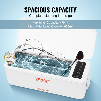 VEVOR Ultrasonic Jewelry Cleaner Φορητό μηχάνημα καθαρισμού υπερήχων 16oz (470ml)