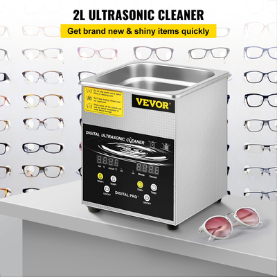 VEVOR 2L Ultrasonic Cleaner Cleaner Machine για κοσμήματα από ανοξείδωτο χάλυβα