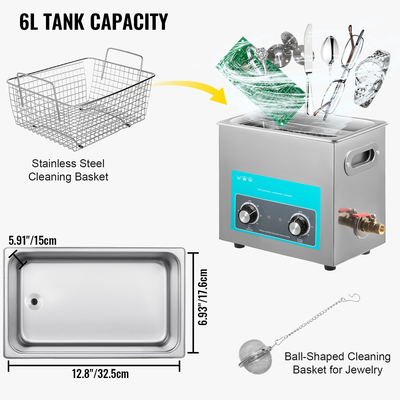 VEVOR Ultrasonic Jewelry Cleaner with Heater Timer για καθαρισμό δαχτυλιδιών γυαλιών
