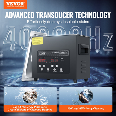 VEVOR Ultrasonic Cleaner 3L Μηχάνημα καθαρισμού με Timer Heater &amp; Basket 120W